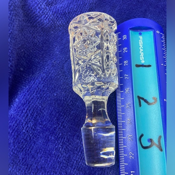 Cut Glass Decanter Stopper Atomic Star Design 3.5” Replacement - Picture 2 of 4
